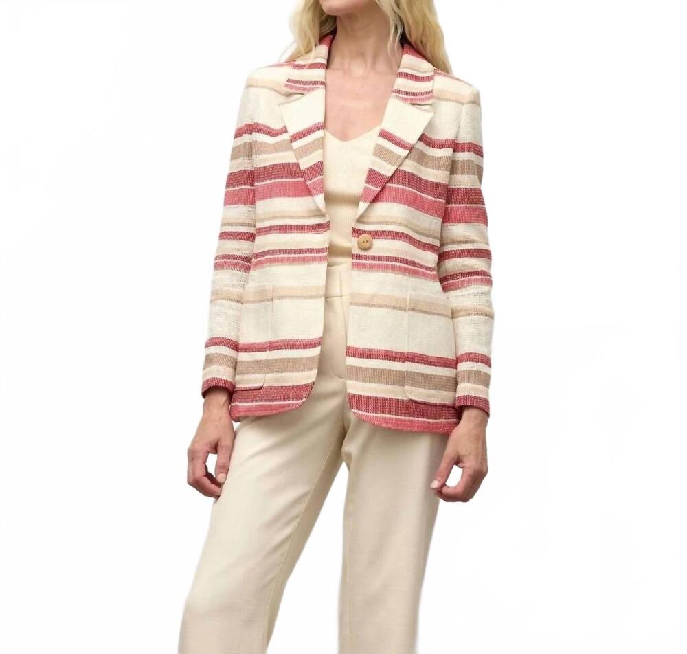 NEW IRIS SETLAKWE women's single button jacket in orange multi